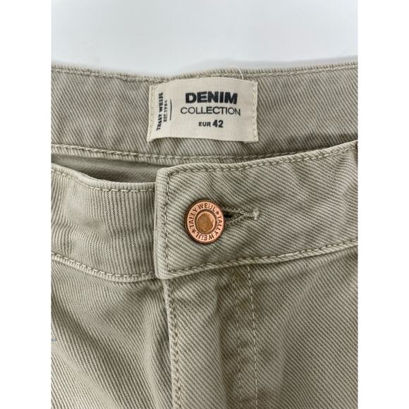 Tally Weijl Denim Co FLAWED Size EU 42/ US 14 Tan Jean Shorts High-Rise Womens - Picture 4 of 11